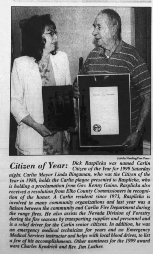Dick Rasplicka award